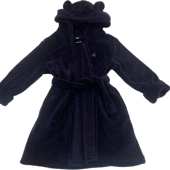Baby Gap | Super Soft Plush Fleece | Navy Blue Robe | Hood Teddy Bear Ears 3T - Picture 2 of 5